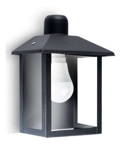 Farol Para Exterior De Pared Negro Recto Ideal Jardin