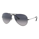 Anteojos De Sol Polarizados Ray-ban Aviator Gradient Large Con Marco De Metal Color Polished Gunmetal, Lente Blue/grey De Cristal Degradada, Varilla Polished Gunmetal De Metal - Rb3025