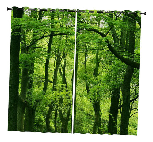 Cortinas Con Paisajes De Árboles Forestales, Ventanas Que Os