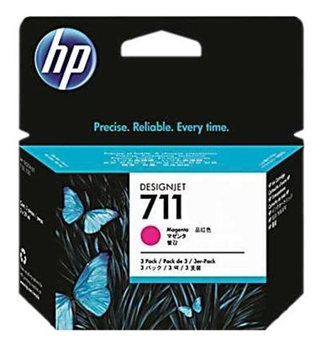 Cartucho De Tinta Hp 711 Cz135a Magenta 29ml Kit 3 Piezas