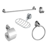 Set  Accesorios Para Baño 5 Piezas Cromo De Lujo