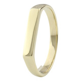 Anel Chapinha Moeda Cor Do Ouro 18k Feminino Liso Retangular