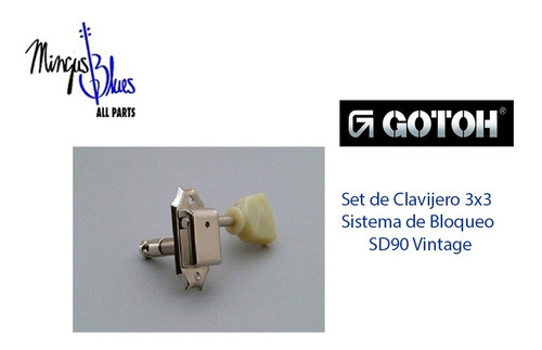Clavijero Para Guitarra Eléctrica 3x3 Gotoh Locking Sd90