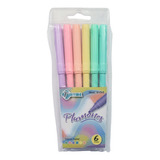 Tryme 6 Plumones Lavables Punta Fina Colores Pastel