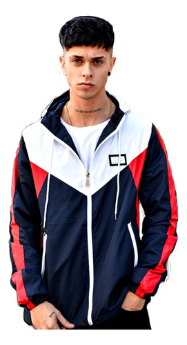 Campera Termica Hombre Rompeviento Impermeable Tricolor 