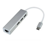 Adaptador Usb Tipo C 3.1 A Hub Usb 3.0 Rj45 Giga Lan