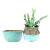 Cesto Vaso Planta Toalha Revista Seagrass Fibra Natural 23cm