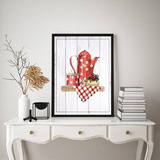 Quadro Decorativo Cozinha Vintage Vermelho 45x34cm - Vidro