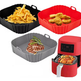 Kit 3 Forro Air Fryer De Silicone Antiaderente Reutilizável 