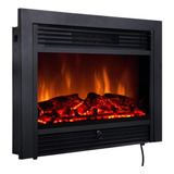 Calefactor Chimenea Eléctrica 28.5 Empotrable Pared 1500w Color Negro