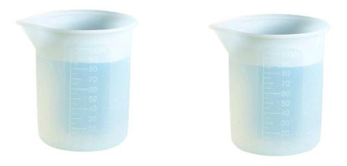 Pack De 2 Vasos De Silicon De 100 Ml Para Resina Epoxica Diy