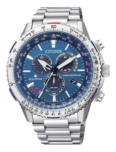 Relógio Citizen Masculino Promaster Eco-drive Tz31098f Cor Da Correia Prateado Cor Do Bisel Prata Cor Do Fundo Azul