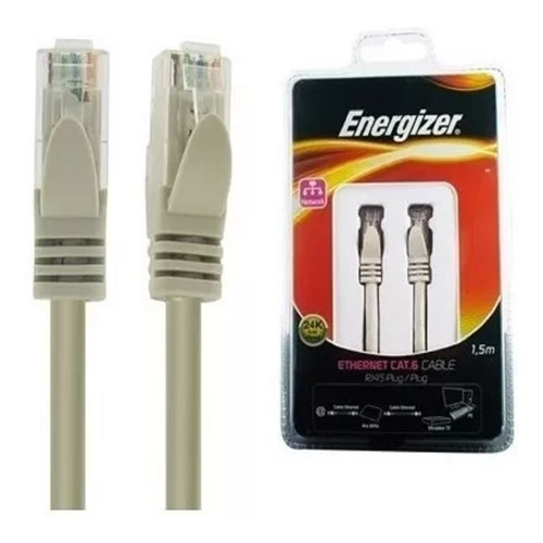 Cable Lan Utp Energizer Cat 6 Rj45 1.5m / Tecnocenter