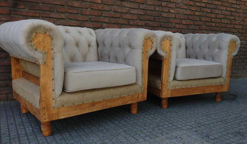 Sillón Sofá Chesterfield Rústico Constructor 1cuerpo