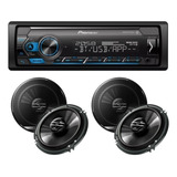 Paquete Autoestereo Pioneer Mvh-s325bt + 4 Bocinas 6.5 200w 