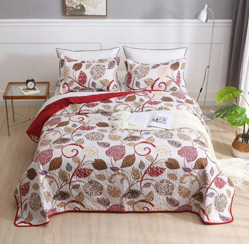 Cubrecama Estampado + Fundas Reversible King Size Love& Home