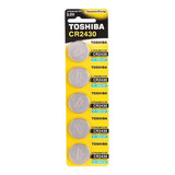 Bateria Cr2430 3v Toshiba Cartela Com 05 Unidades