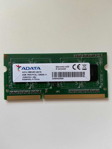 Memoria Ram Laptop Ddr3l Adata 4gb 1.35v Ao1l16bc4r1