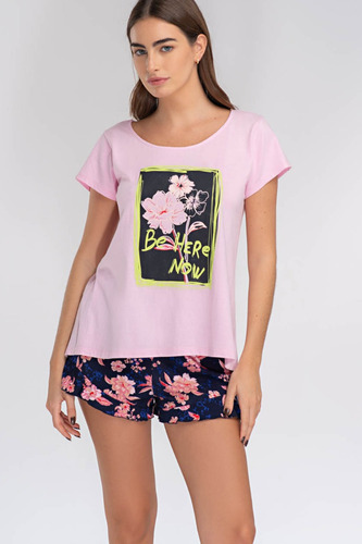 Pijama Remera Y Short  Garden Memories  Promesse 