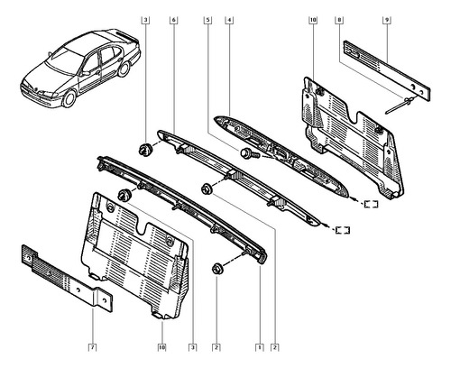 Soporte Placa Trasera Renault Laguna Original Foto 4