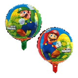 Pack 12 Globos Metálicos Super Mario Bros Con Varillas 45 Cm