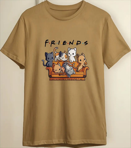 Camiseta Estampa Personalizada Serie Friends Gatos Fofos