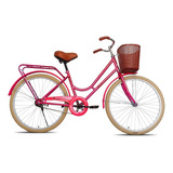 Bicicleta Urbana Femenina Black Panther Maja R24 1v Freno Contrapedal Color Rojo Con Pie De Apoyo