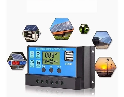 Controlador De Cargador Solar Pwm Regulador Panel 30a