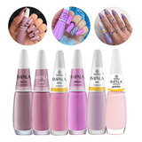 Kit 6 Esmaltes Impala Tons De Rosas Queimado Pink Lançamento