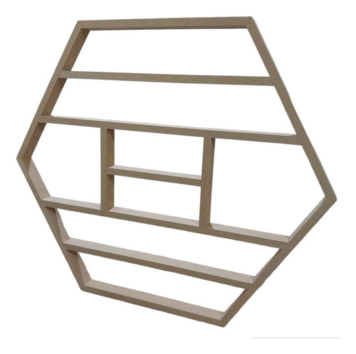 Esmaltero Hexagonal Estante En Mdf 61 Cm X 70 Cm X 3.5 Cm