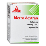 Hierro Dextrán Solución Inyectable 100 Mg / 2 Ml 3 Ampulas