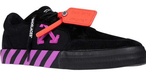 Off-white Canvas Low-top Sneakers In Black Orchid