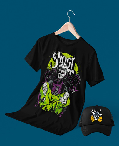 Camiseta + Gorra Rock Metal Ghost