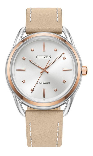 Reloj Dama Citizen Eco-drive Tonos Oro Rosa Fe7096-08a 