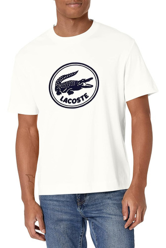 Playera Lacoste Corta Blanco Casual Algodon Hombre Th7086-51