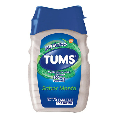 Tums Menta Tabletas Masticables 500 Mg, 75 Tabletas | MercadoLibre