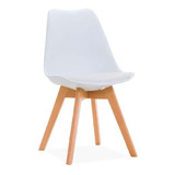 Sillas De Comedor Eames Tulip Modernas Madera Set De 4