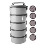 Conjunto 5 Marmitas Térmica Plástica Termopratos 1,5l Tekcor