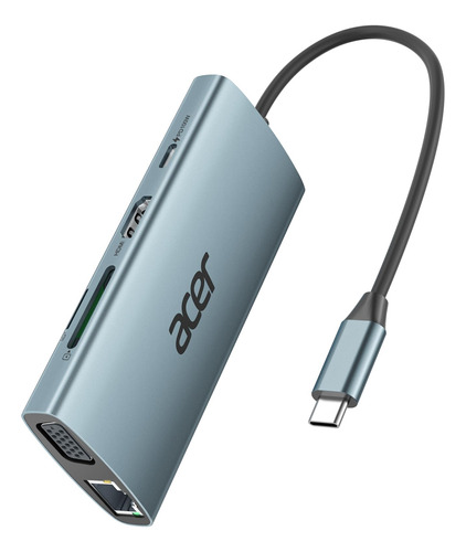 Hub Usb C Acer 9 En 1 Con 4k Hdmi, Usb-a 3.1, Carga Pad De 1