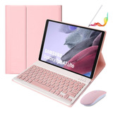 Funda Con Teclado+mouse+lápiz Para Galaxy Tab A7 8.7'' Rosa