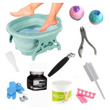 Kit Tina Baño Pies Spa Pedicure Portátil Plegable Masajeador