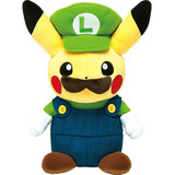 Pikachu Peluche Luigi Mario Bros Pokemon Center Sun 3ds A90*