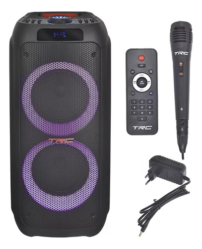 Caixa De Som Amplificada Portátil Trc 1000w Rms Usb Fm Bt