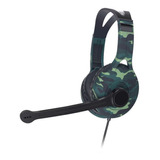 Auricular Gaming Headset Camuflado Gamer Con Microfono Color Verde