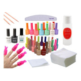 Kit Esmaltes Semipermanente + Kit Removedor Primer Base Top