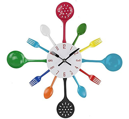 Amazlife - Reloj De Pared Con Cubiertos De Cocina De 16  Con