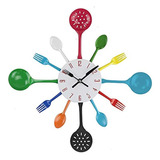 Amazlife - Reloj De Pared Con Cubiertos De Cocina De 16  Con