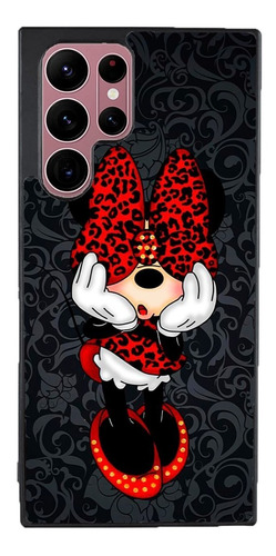 Funda Para Galaxy Minnie Mouse Fondo Gris Moda Disney Moño