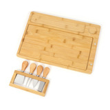 Tabla De Quesos L Con 4 Utensilios Picoteo Beige