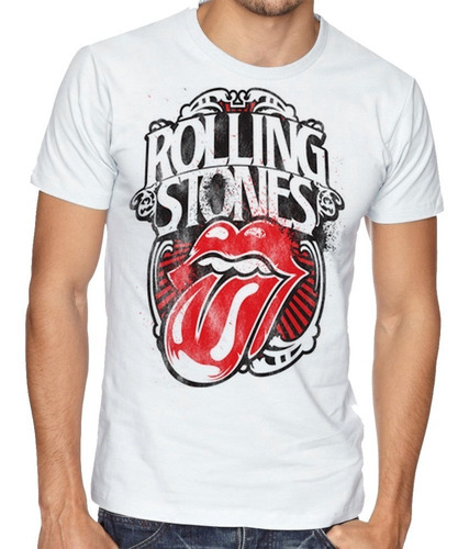 Camiseta Luxo Rolling Stones Banda Rock Mick Boca Lingua